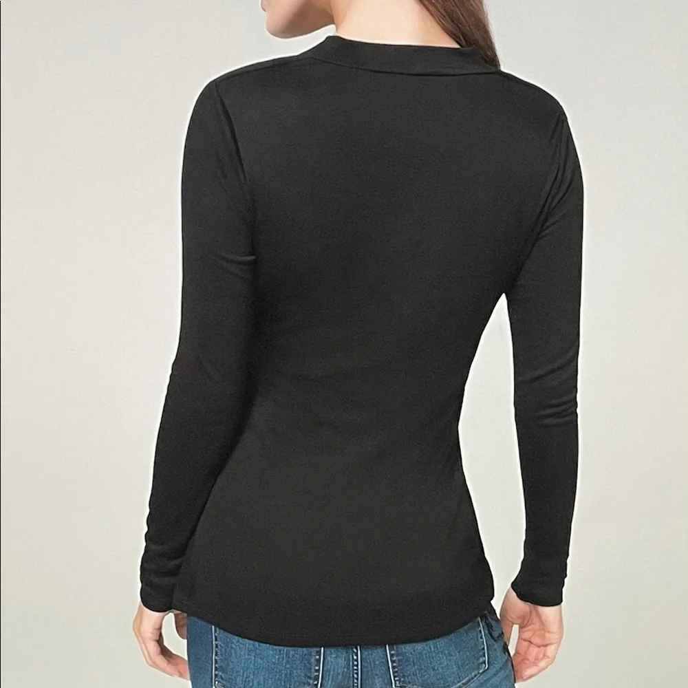 NWT WHBM Draped Neck Jersey Top XXS - Picture 3 of 16